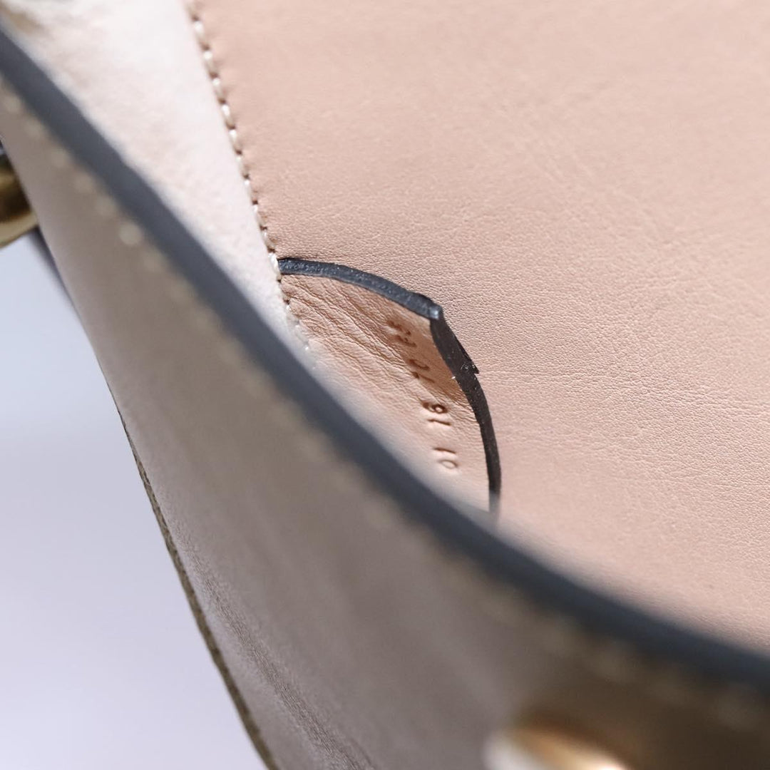 Chloe Sac Porte Shoulder Bag Leather Beige am7635