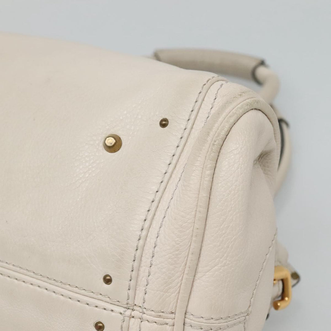 Chloe Paddington Hand Bag Leather White am7675