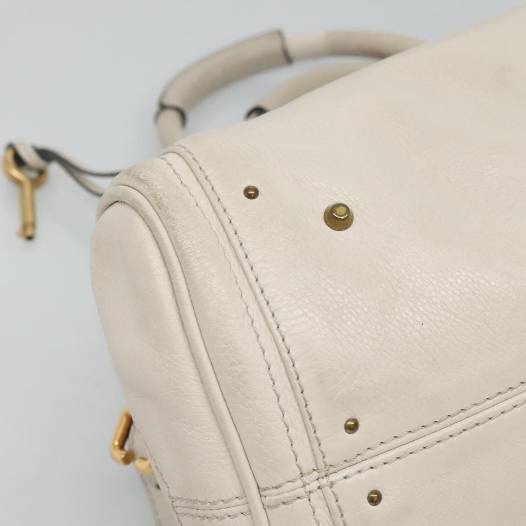 Chloe Paddington Hand Bag Leather White am7675