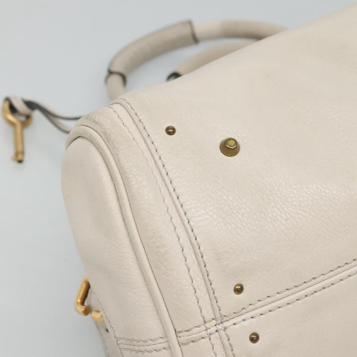 Chloe Paddington Hand Bag Leather White am7675