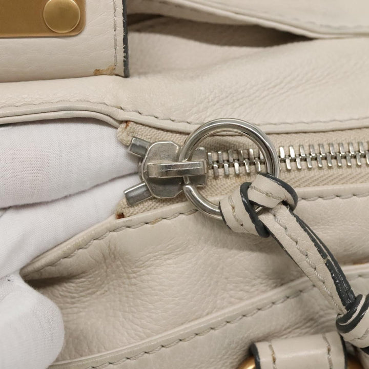 Chloe Paddington Hand Bag Leather White am7675