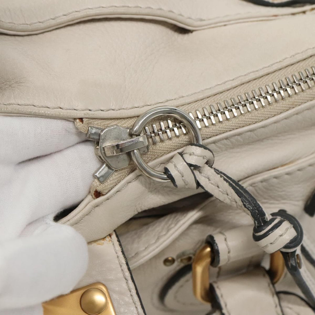 Chloe Paddington Hand Bag Leather White am7675