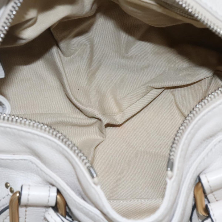 Chloe Paddington Hand Bag Leather White am7675