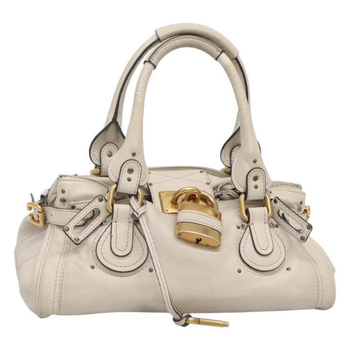 Chloe Paddington Hand Bag Leather White am7675