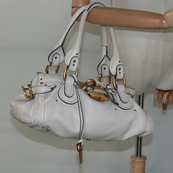 Chloe Paddington Hand Bag Leather White am7675