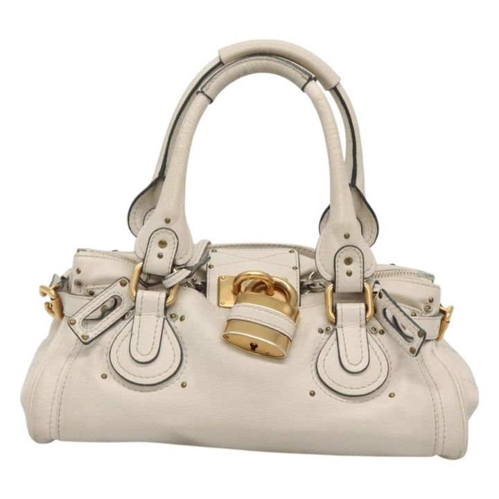 Chloe Paddington Hand Bag Leather White am7675