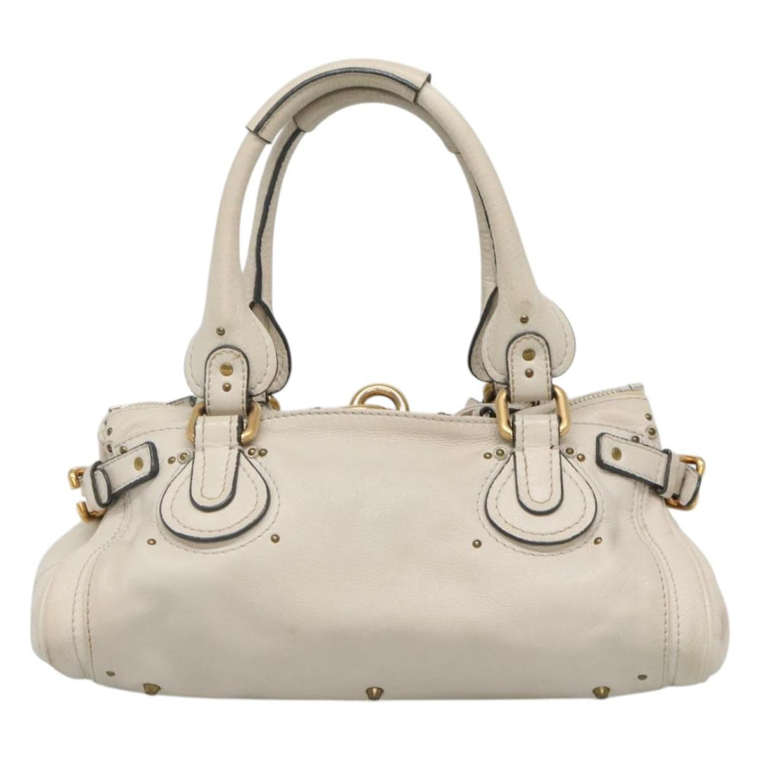 Chloe Paddington Hand Bag Leather White am7675