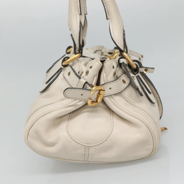 Chloe Paddington Hand Bag Leather White am7675