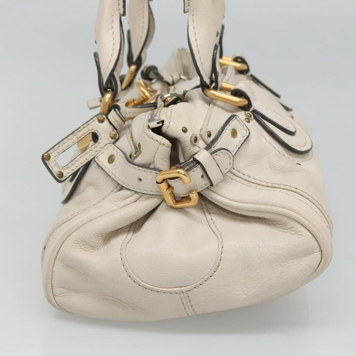 Chloe Paddington Hand Bag Leather White am7675