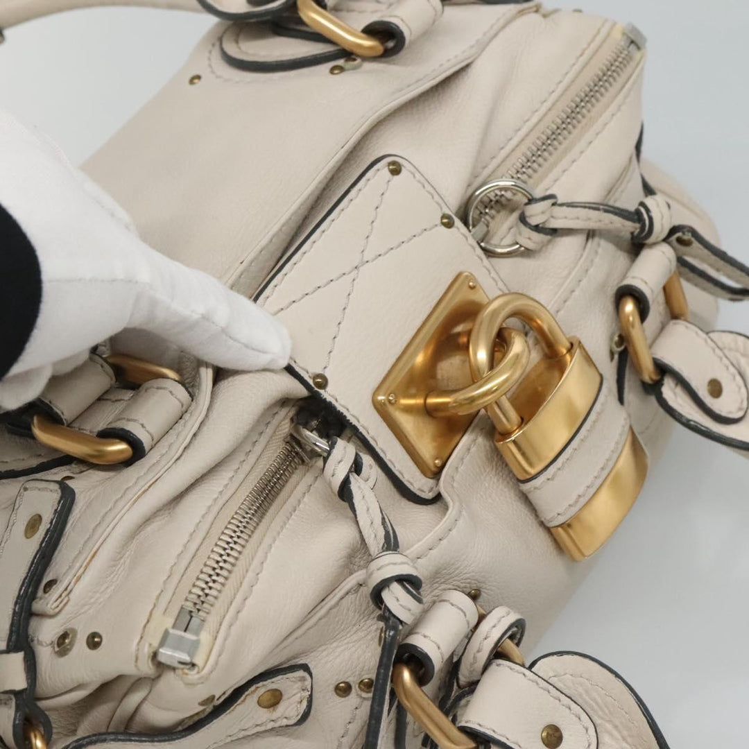 Chloe Paddington Hand Bag Leather White am7675