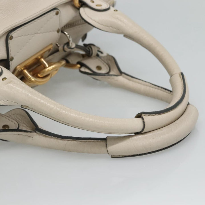 Chloe Paddington Hand Bag Leather White am7675