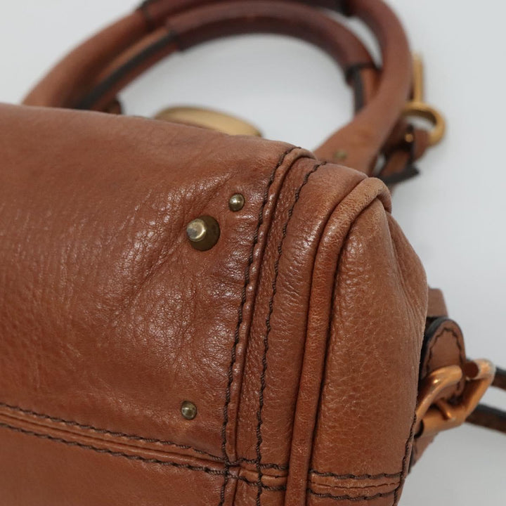 Chloe Paddington mini Hand Bag Leather Brown am7695