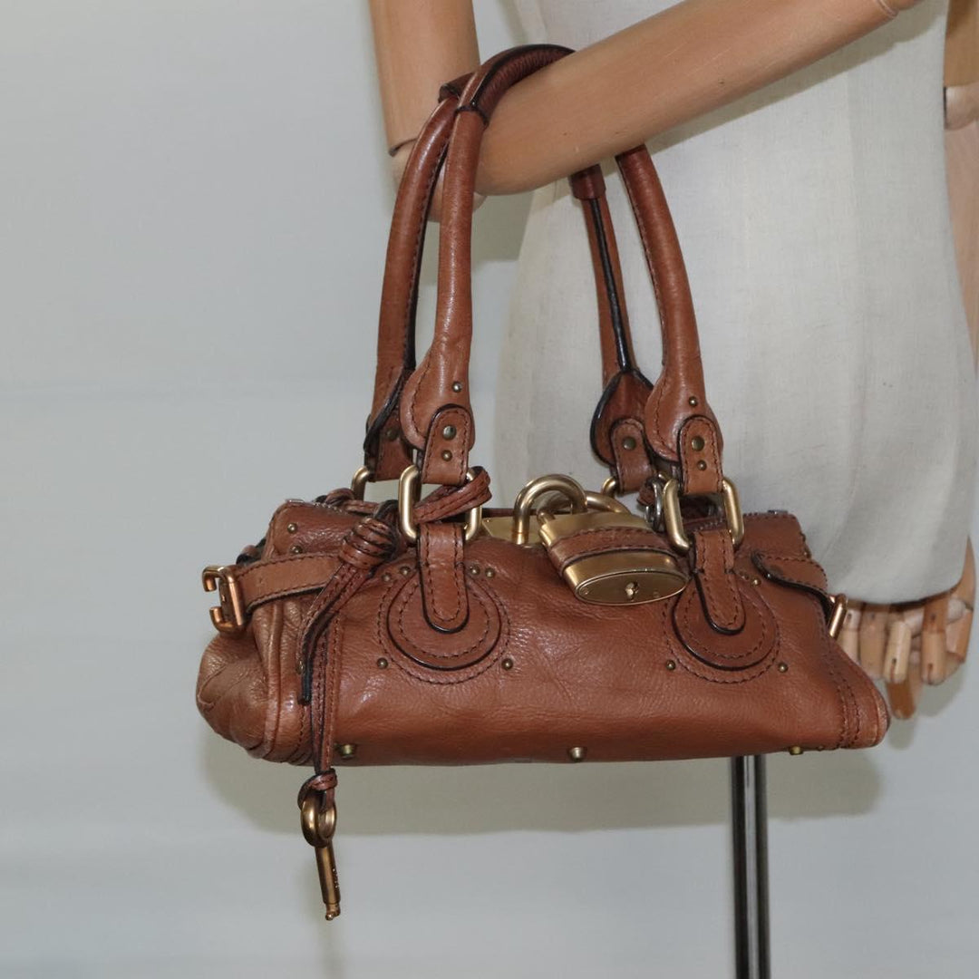 Chloe Paddington mini Hand Bag Leather Brown am7695