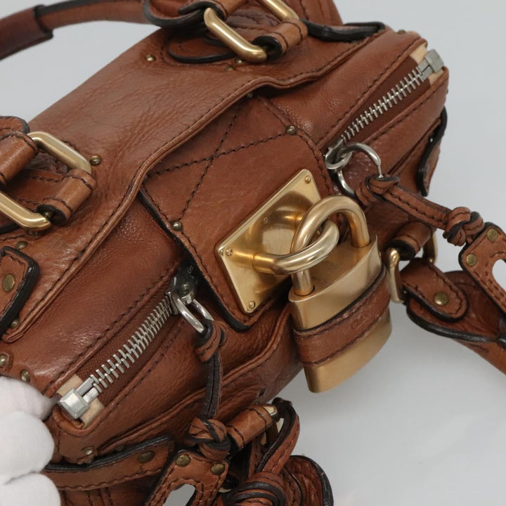 Chloe Paddington mini Hand Bag Leather Brown am7695