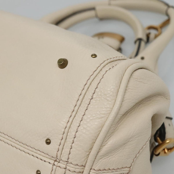 Chloe Paddington Hand Bag Leather White am7696