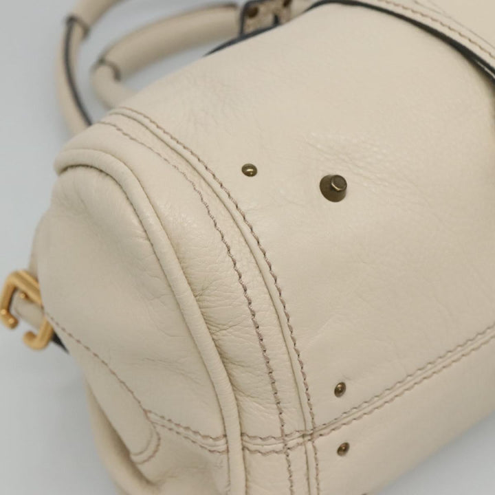 Chloe Paddington Hand Bag Leather White am7696