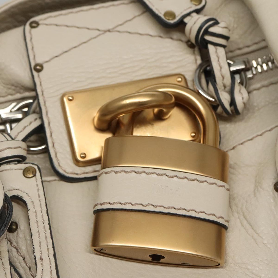 Chloe Paddington Hand Bag Leather White am7696