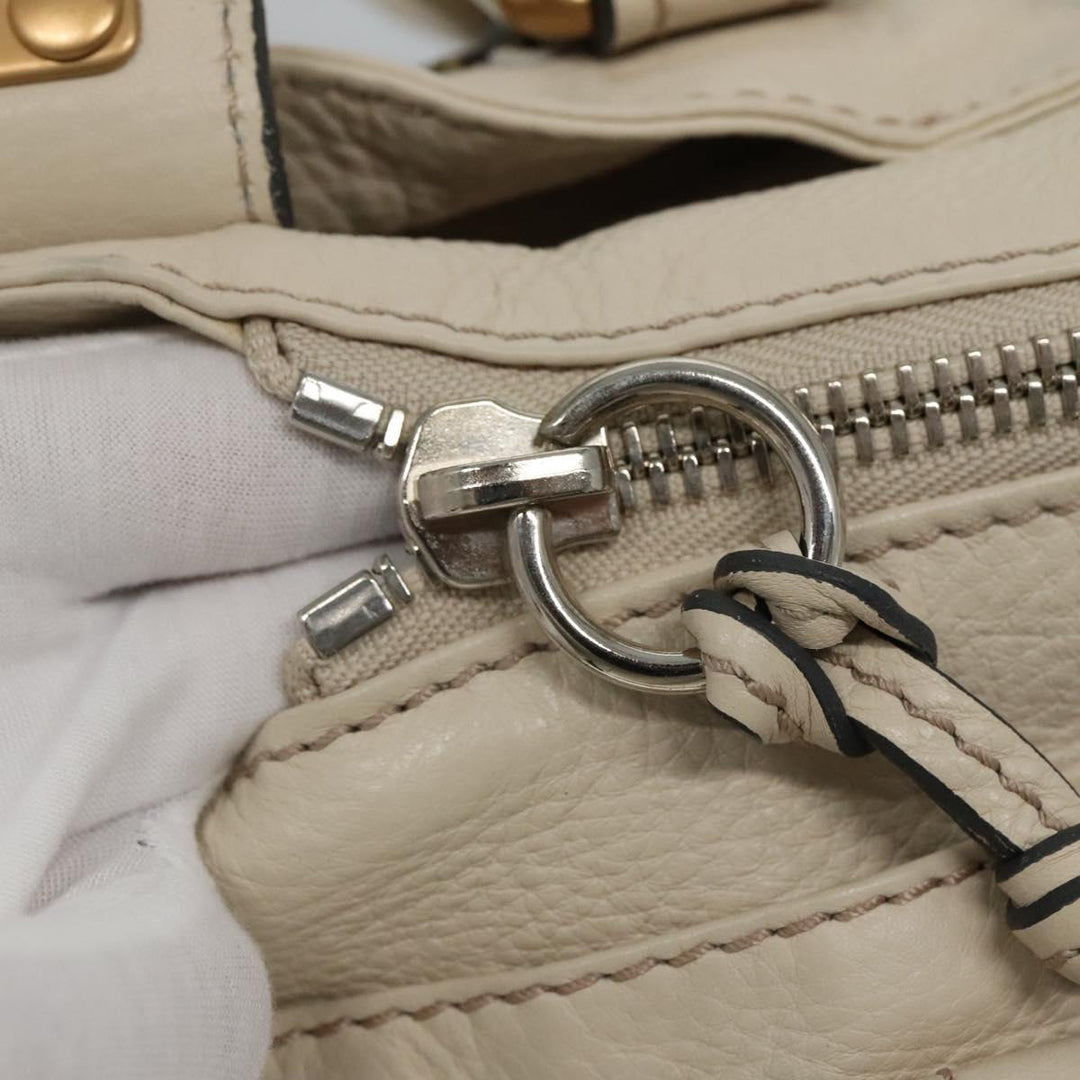 Chloe Paddington Hand Bag Leather White am7696
