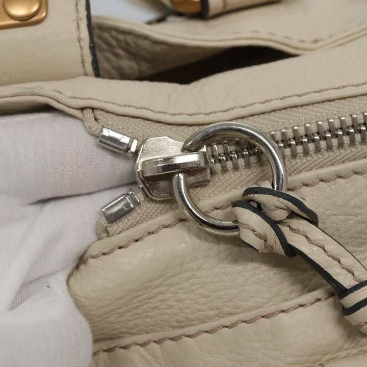 Chloe Paddington Hand Bag Leather White am7696