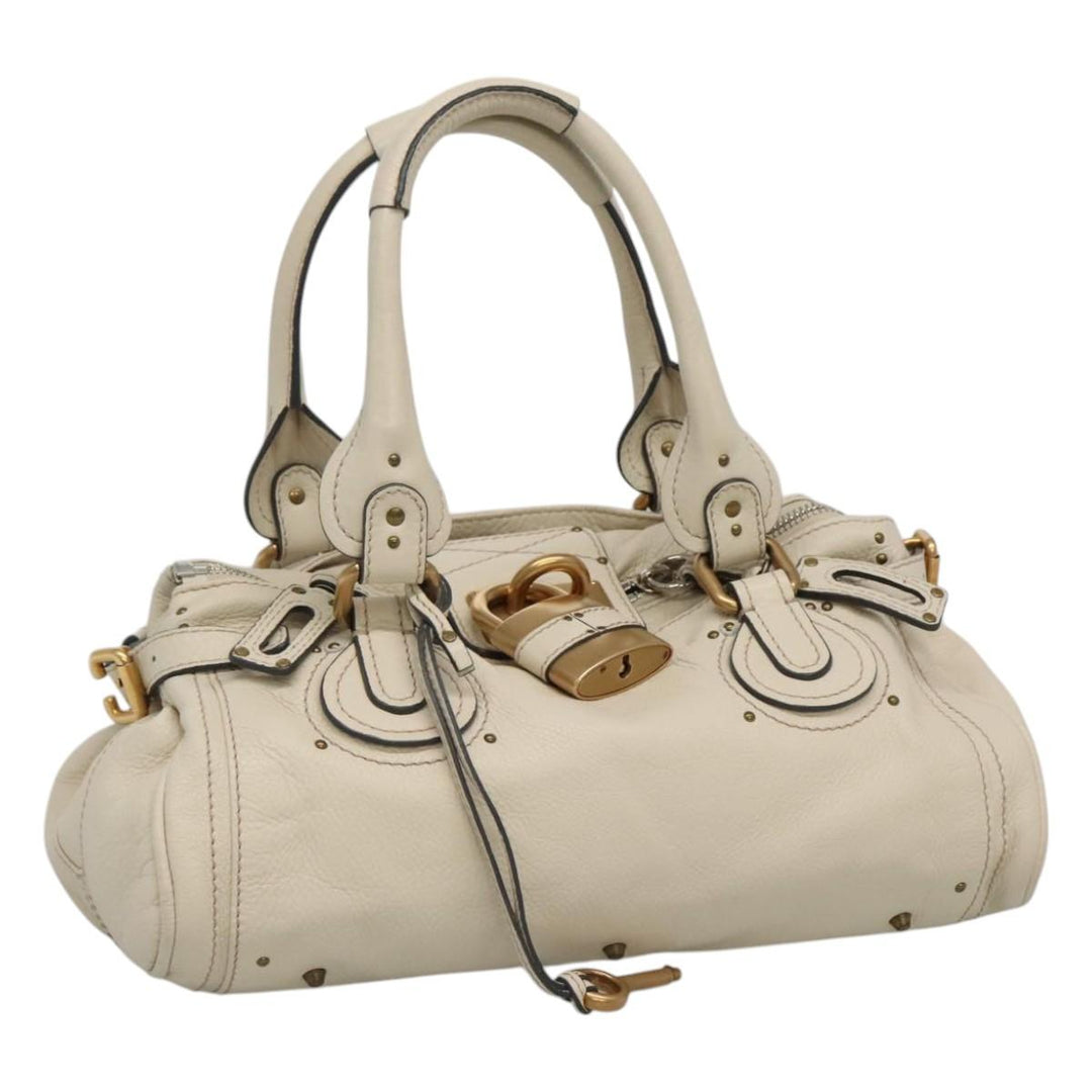 Chloe Paddington Hand Bag Leather White am7696