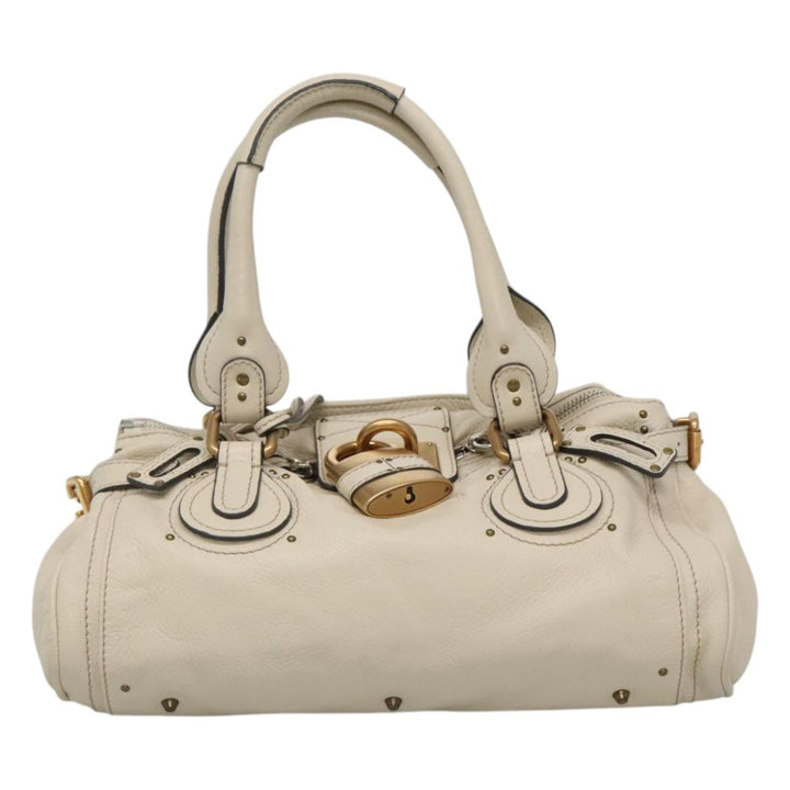 Chloe Paddington Hand Bag Leather White am7696
