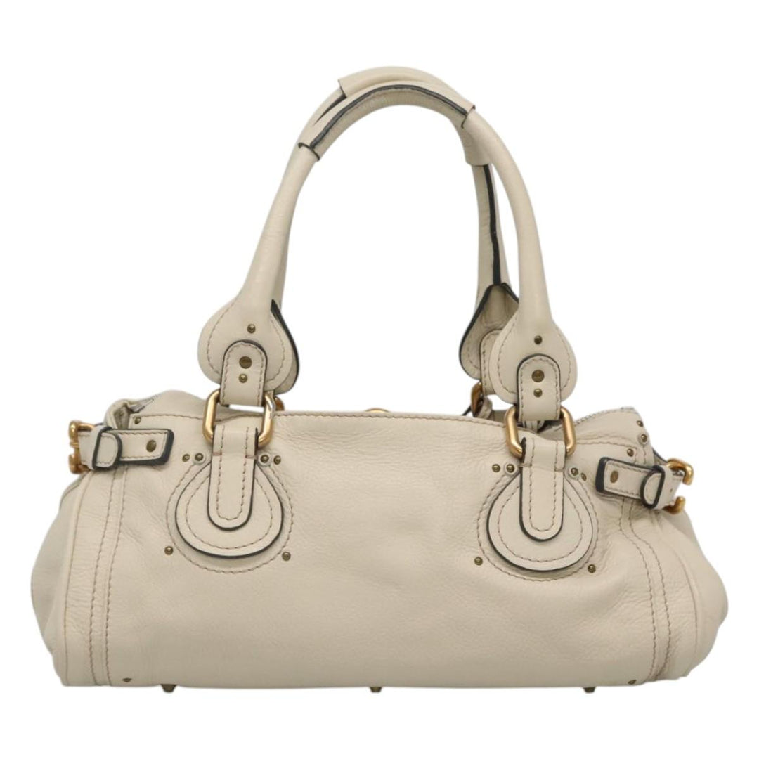 Chloe Paddington Hand Bag Leather White am7696