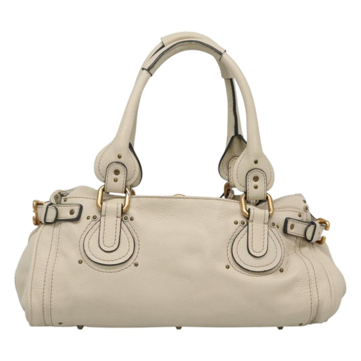 Chloe Paddington Hand Bag Leather White am7696