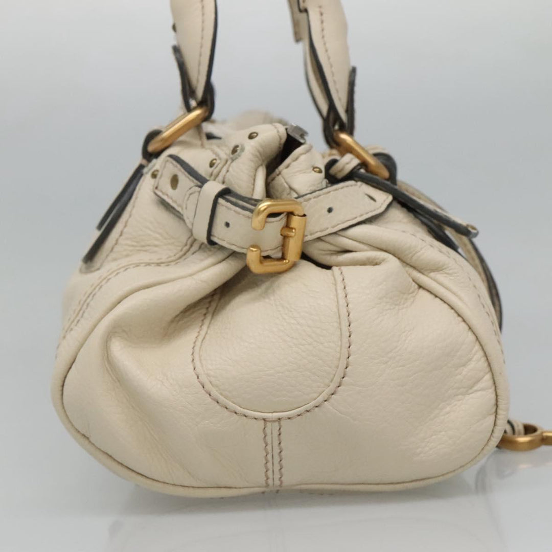 Chloe Paddington Hand Bag Leather White am7696
