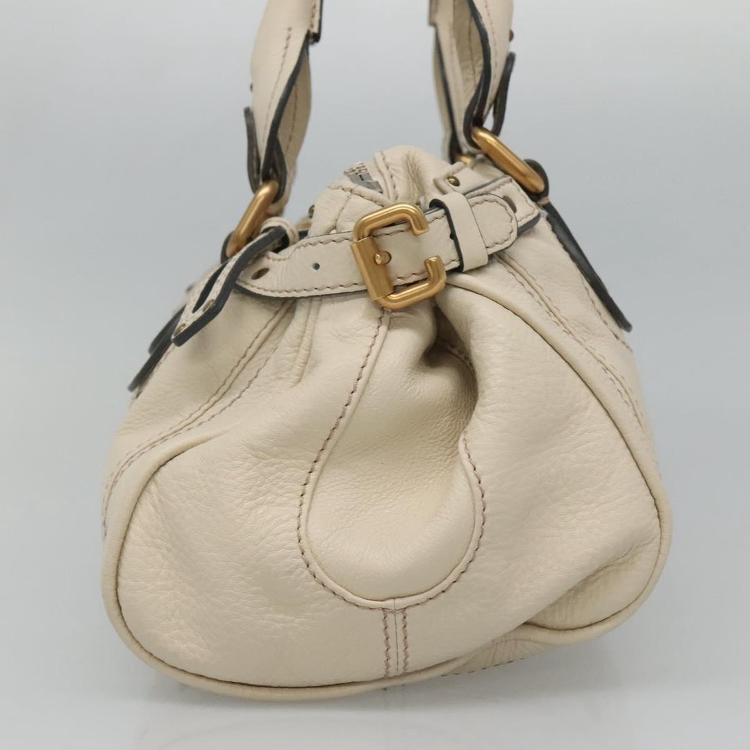 Chloe Paddington Hand Bag Leather White am7696