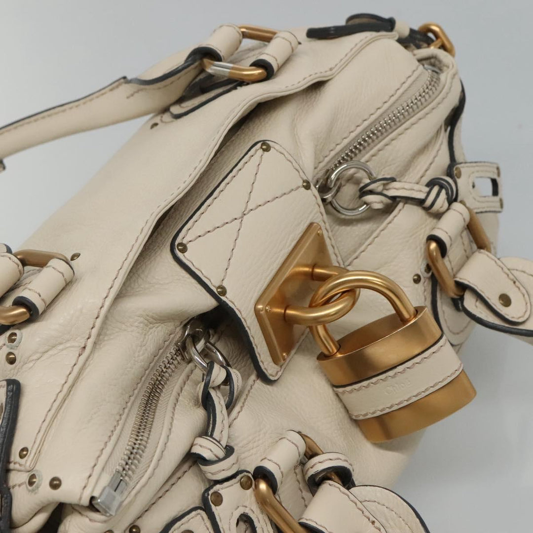 Chloe Paddington Hand Bag Leather White am7696