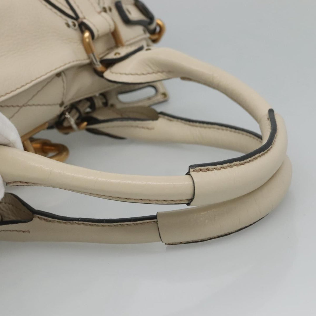 Chloe Paddington Hand Bag Leather White am7696