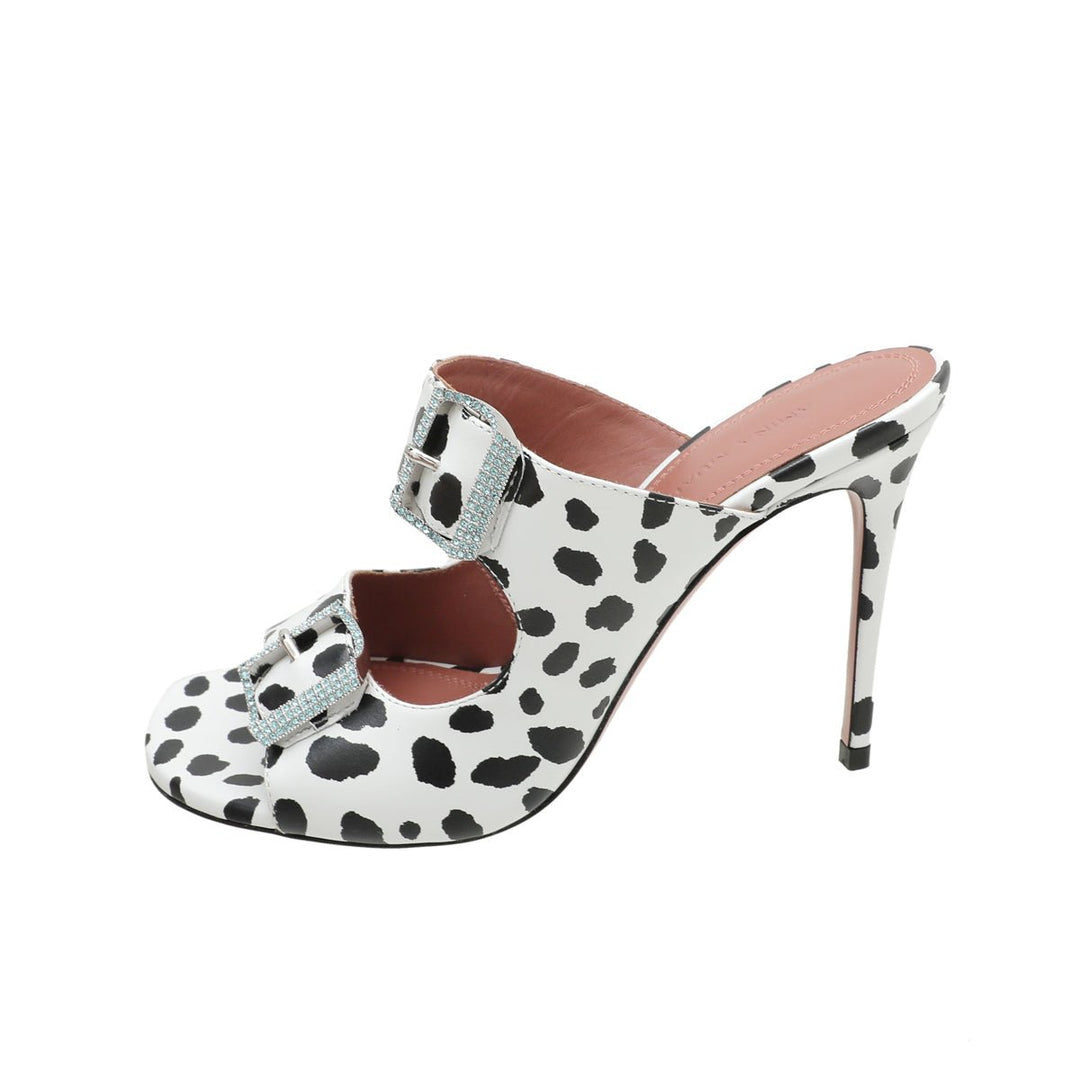 Amina Muaddi Bicolor Marni 105mm Print Mule 36