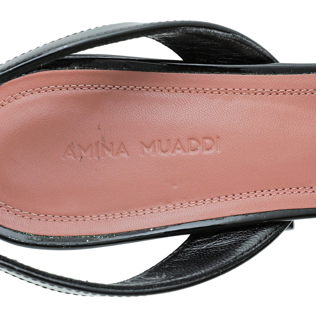 Amina Muaddi Black Crystal Begum Slingback 39