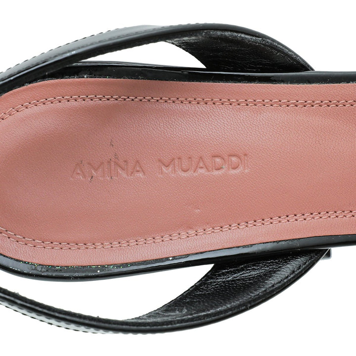 Amina Muaddi Black Crystal Begum Slingback 39