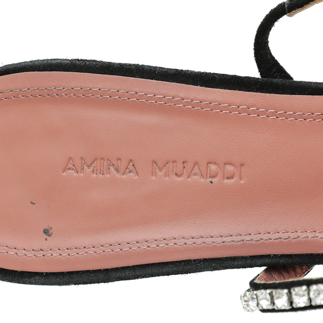 Amina Muaddi Black Gilda Sandals 40