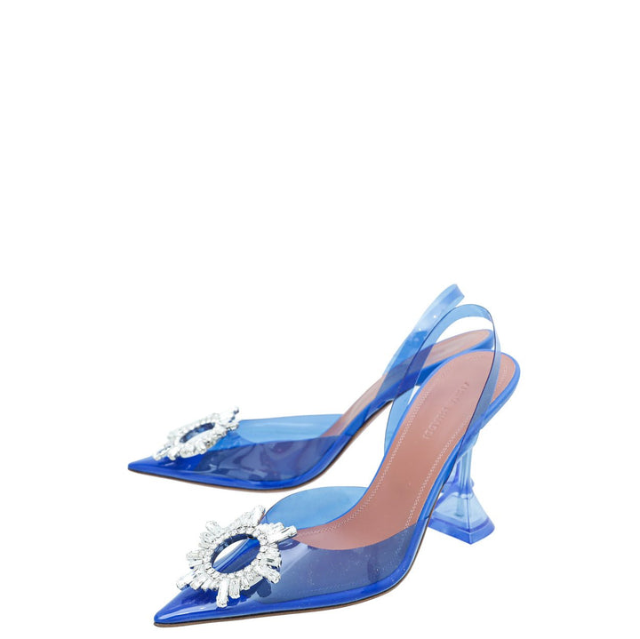 Amina Muaddi Blue PVC Begum Slingback 38