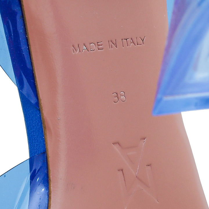 Amina Muaddi Blue PVC Begum Slingback 38