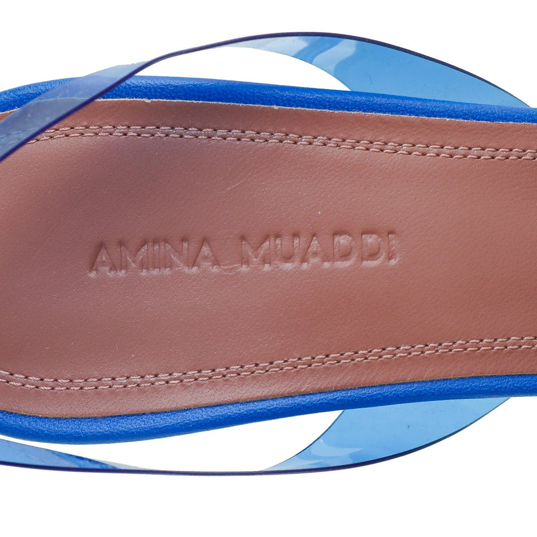 Amina Muaddi Blue PVC Begum Slingback 38