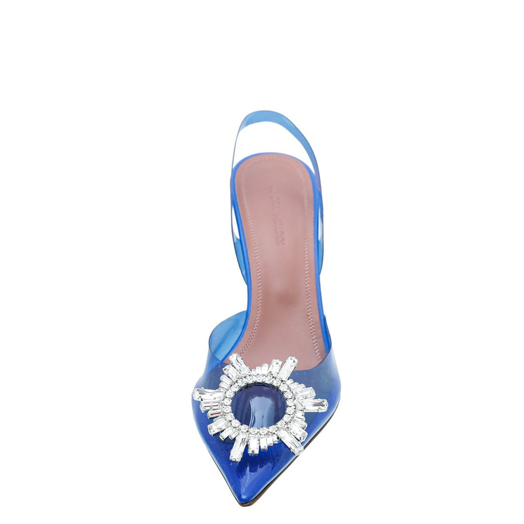 Amina Muaddi Blue PVC Begum Slingback 38