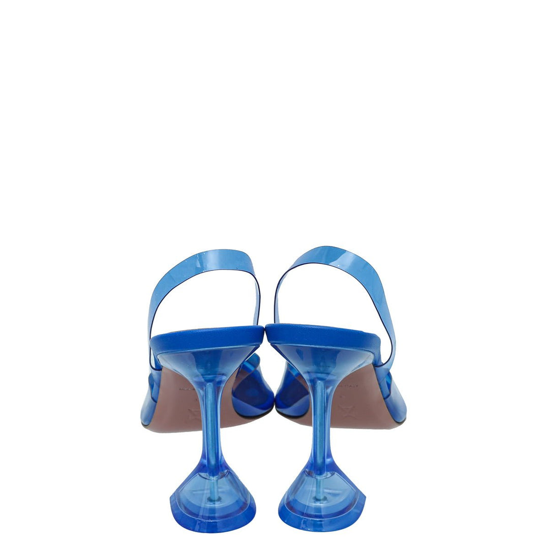 Amina Muaddi Blue PVC Begum Slingback 38