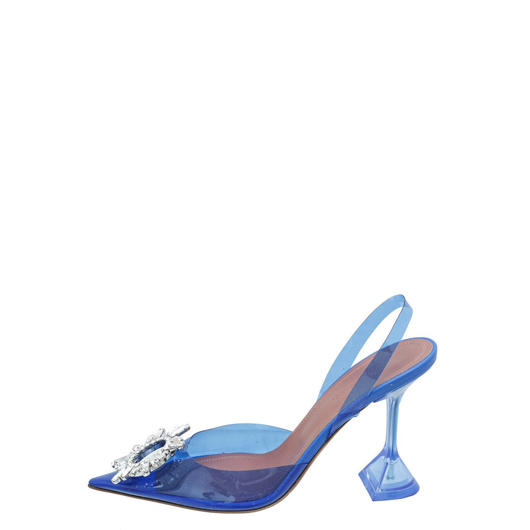 Amina Muaddi Blue PVC Begum Slingback 38
