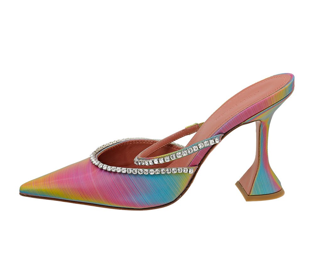 Amina Muaddi Multicolor Gilda Crystal Mules 38.5