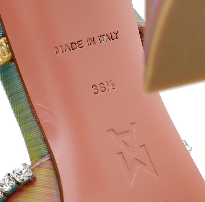 Amina Muaddi Multicolor Gilda Crystal Mules 38.5