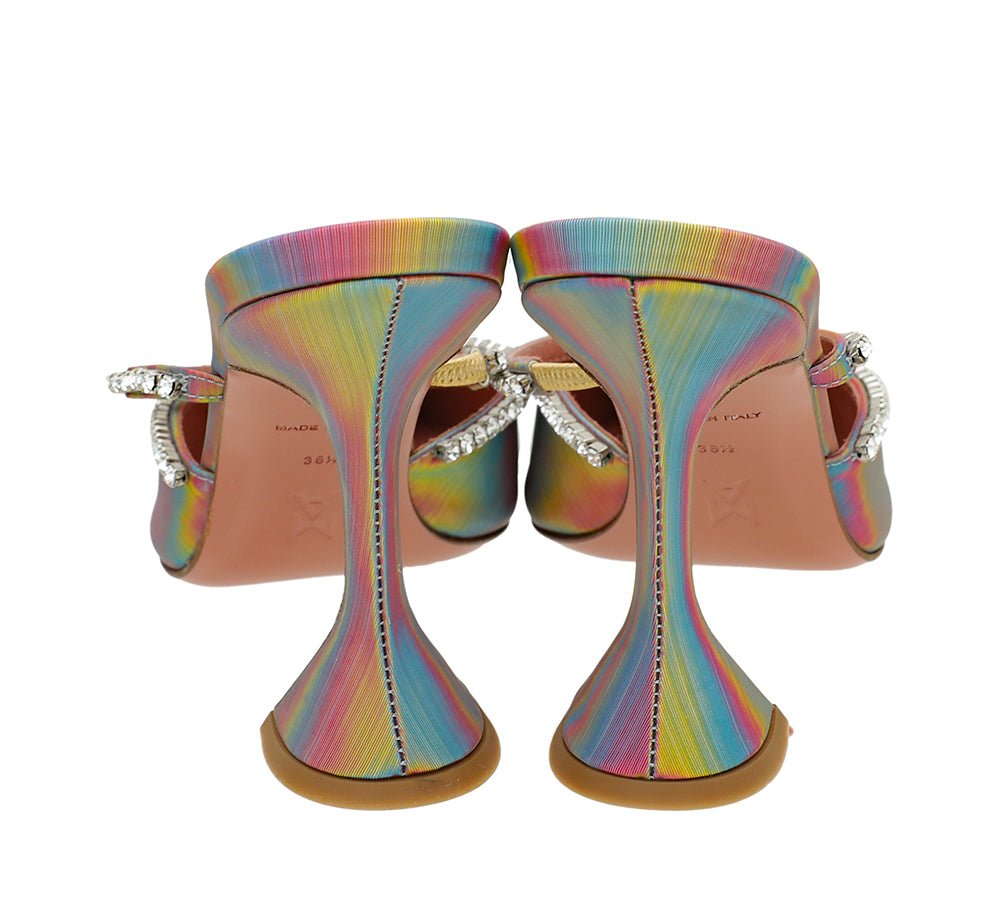 Amina Muaddi Multicolor Gilda Crystal Mules 38.5