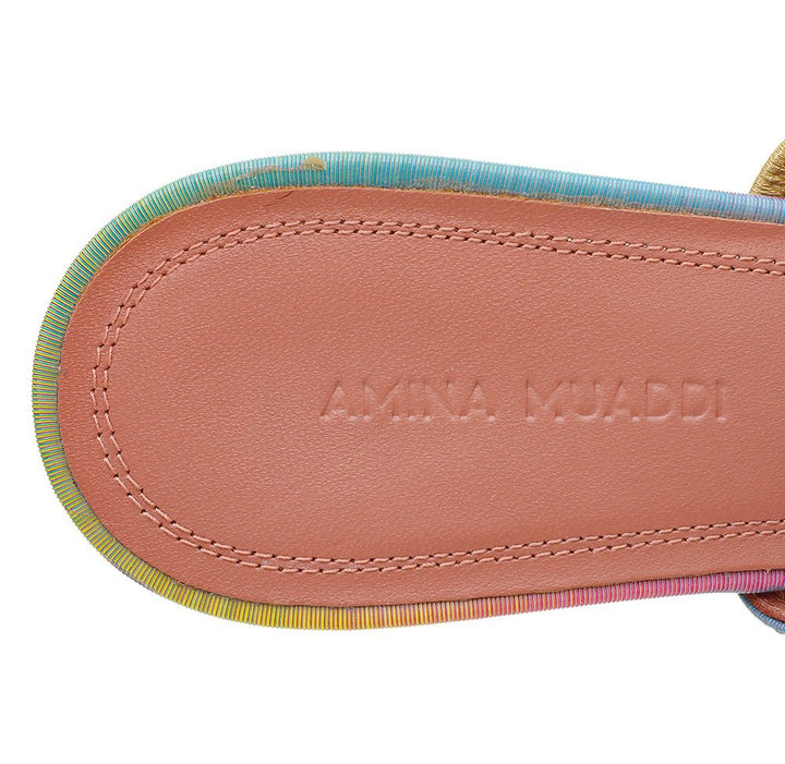 Amina Muaddi Multicolor Gilda Crystal Mules 38.5