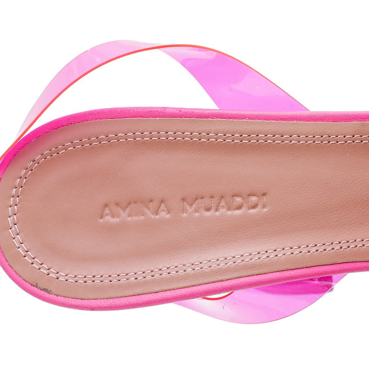 Amina Muaddi Pink Begum PVC Slingback 39