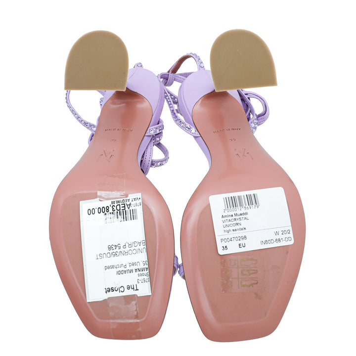 Amina Muaddi Unicorn Crystal Sandals 35