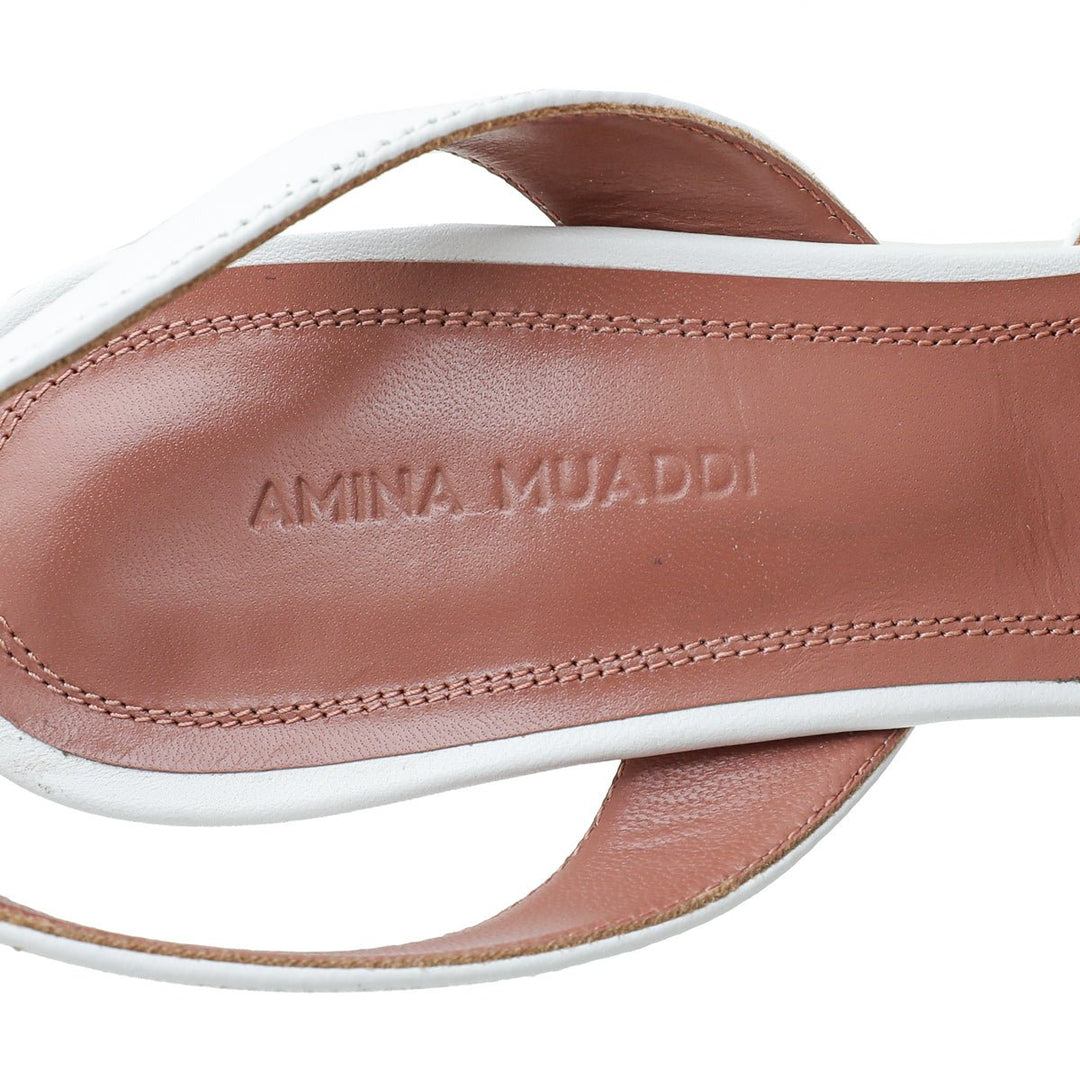 Amina Muaddi White Begum Slingback 37