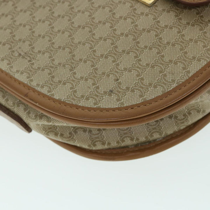 Celine Macadam Canvas Shoulder Bag Beige Auth ar10192