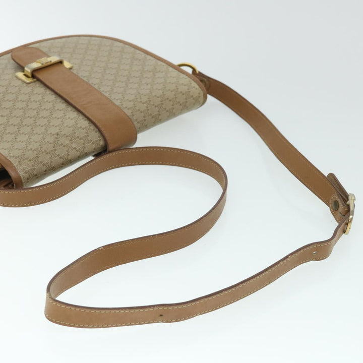 Celine Macadam Canvas Shoulder Bag Beige Auth ar10192